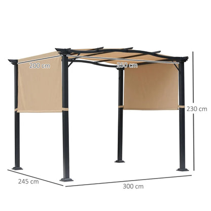 Outsunny Outdoor Retractable Pergola Garden Gazebo