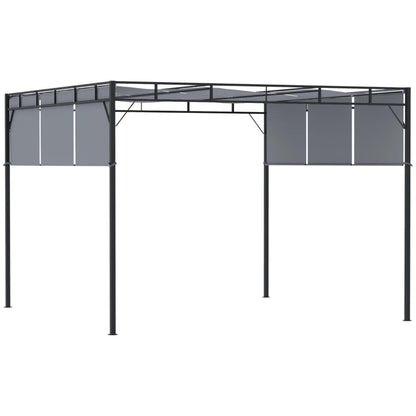 Outsunny 3 x 3(m) Steel Pergola Gazebo with Retractable Roof