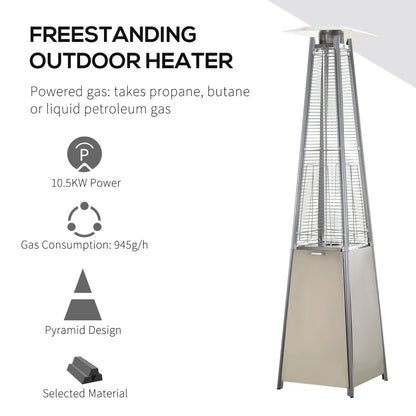 Outsunny Stainless Steel Outdoor Garden Pyramid Patio Heater