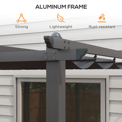 Outsunny 3 x 4m Aluminium Pergola, with Retractable Roof