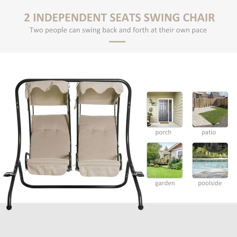 Outsunny Canopy Swing Chair Modern Garden Swing Seat