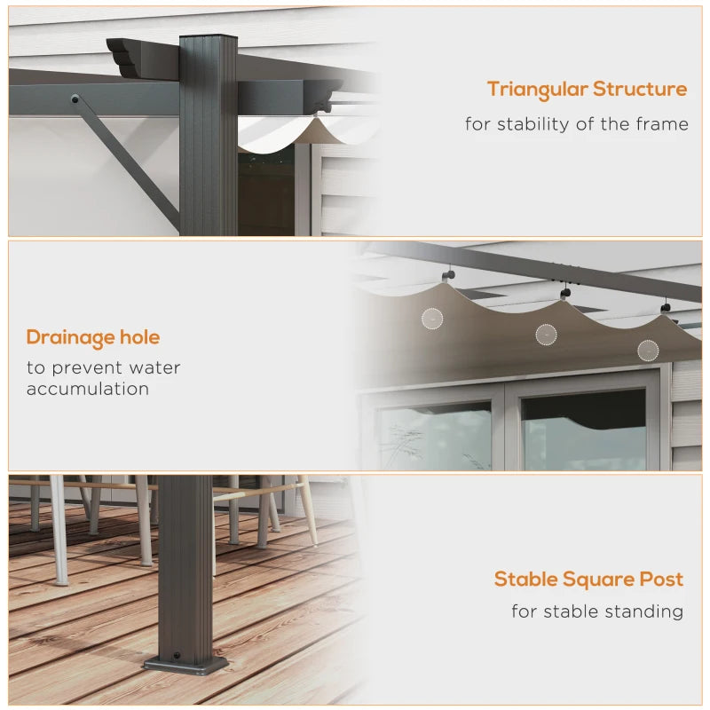 Outsunny 3 x 3(m) Aluminium Pergola Canopy