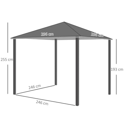 Outsunny 3(m) x 3(m) Garden Outdoor Soft Top Gazebo Steel Frame