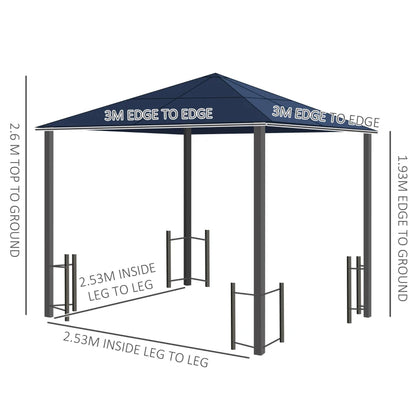 Outsunny Hardtop Gazebo Canopy with Polycarbonate Roof