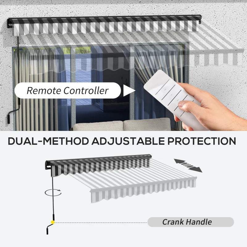 Outsunny 2.5 x 3.5m Aluminium Frame Electric Awning