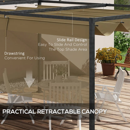 Outsunny 3x2m Metal Pergola with Retractable Roof