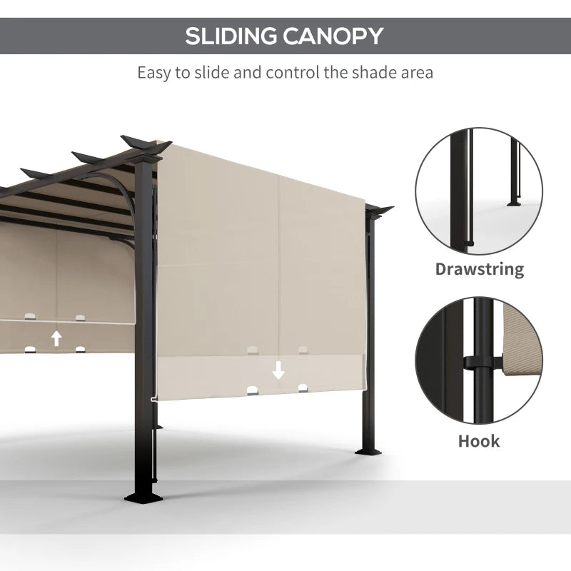 Outsunny 3 x 3(m) Outdoor Retractable Pergola Gazebo