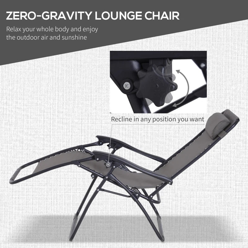 Outsunny 3pcs Folding Zero Gravity Chairs Sun Lounger