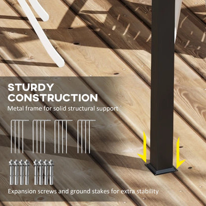 Outsunny 3 x 3m Moving Canopy Metal Pergola