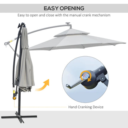 Outsunny 3(m) Cantilever Banana Parasol