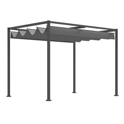 Outsunny 3 x 2m Metal Outdoor Pergola with Retractable Roof