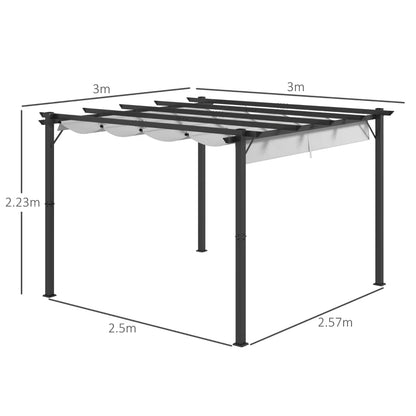 Outsunny 3 x 3(m) Aluminium Pergola Canopy