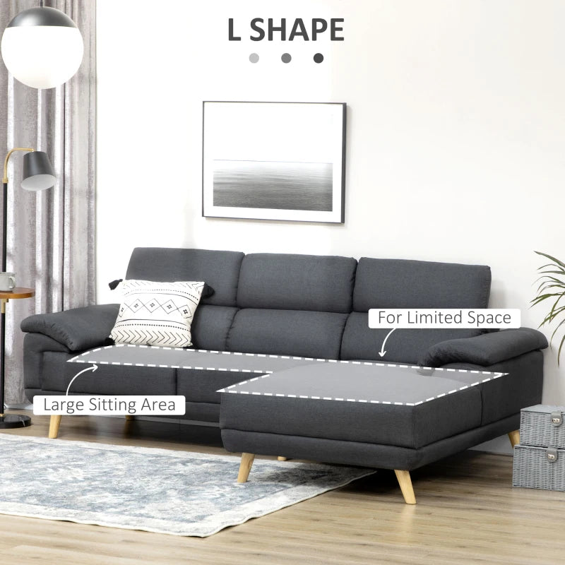 HOMCOM 3 Seater Corner Sofas for Living Room