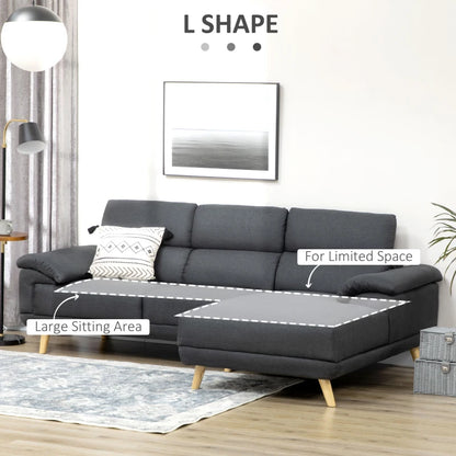 HOMCOM 3 Seater Corner Sofas for Living Room