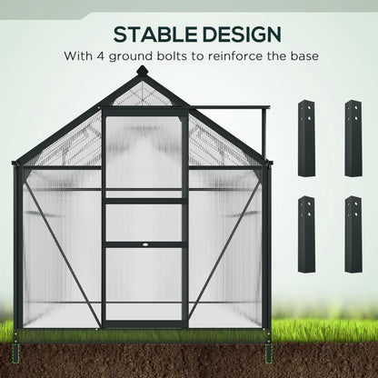 Outsunny 6 x 10ft Polycarbonate Greenhouse