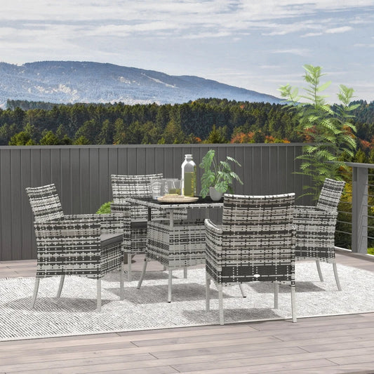 Outsunny Five-Pieces Rattan Dining Set