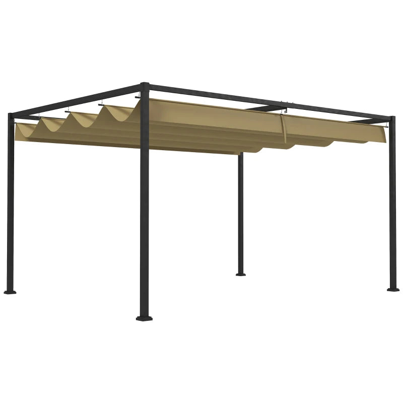 Outsunny 4 x 3m Metal Pergola with Retractable Roof