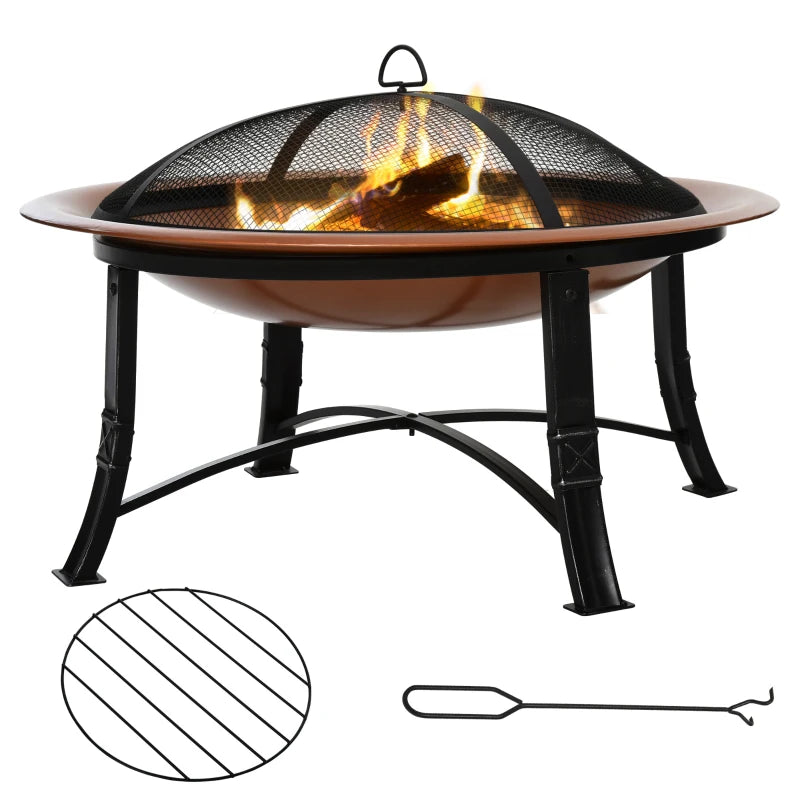 Outsunny 76cm Metal Large Firepit