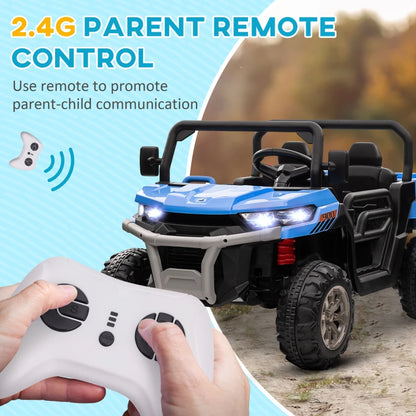 HOMCOM 12V Two-Seater Kids Electric Ride-On Car with Remote Control For Parent