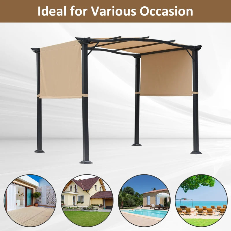 Outsunny Outdoor Retractable Pergola Garden Gazebo