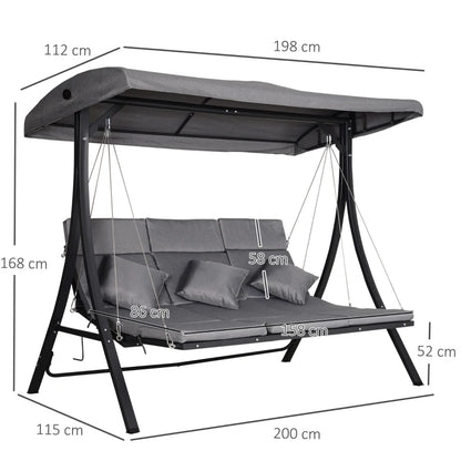 Outsunny 3 Seater Garden Swing Seat