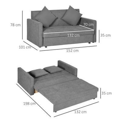 HOMCOM 2 Seater Sofa Bed