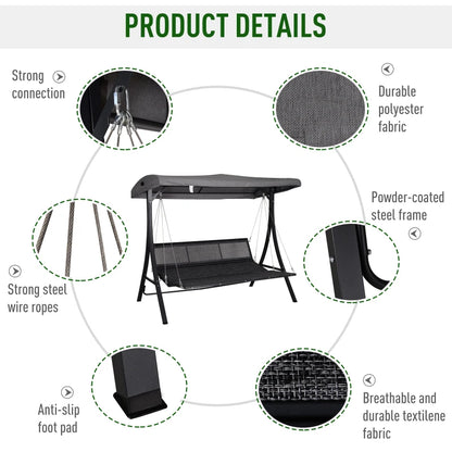 Outsunny 3 Seater Garden Swing Seat