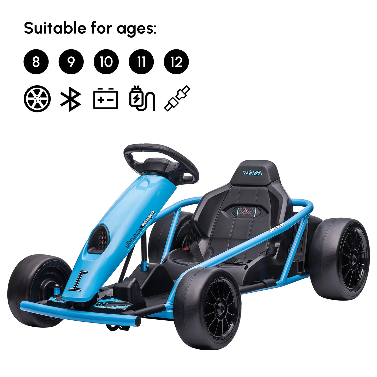 HOMCOM 24V Drift Kart, Electric Ride-On Racing Go Kart