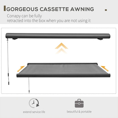 Outsunny Cassette Electric Manual Awning Door Window Retractable Canopy