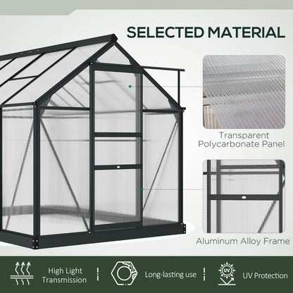 Outsunny 6 x 8ft Polycarbonate Greenhouse