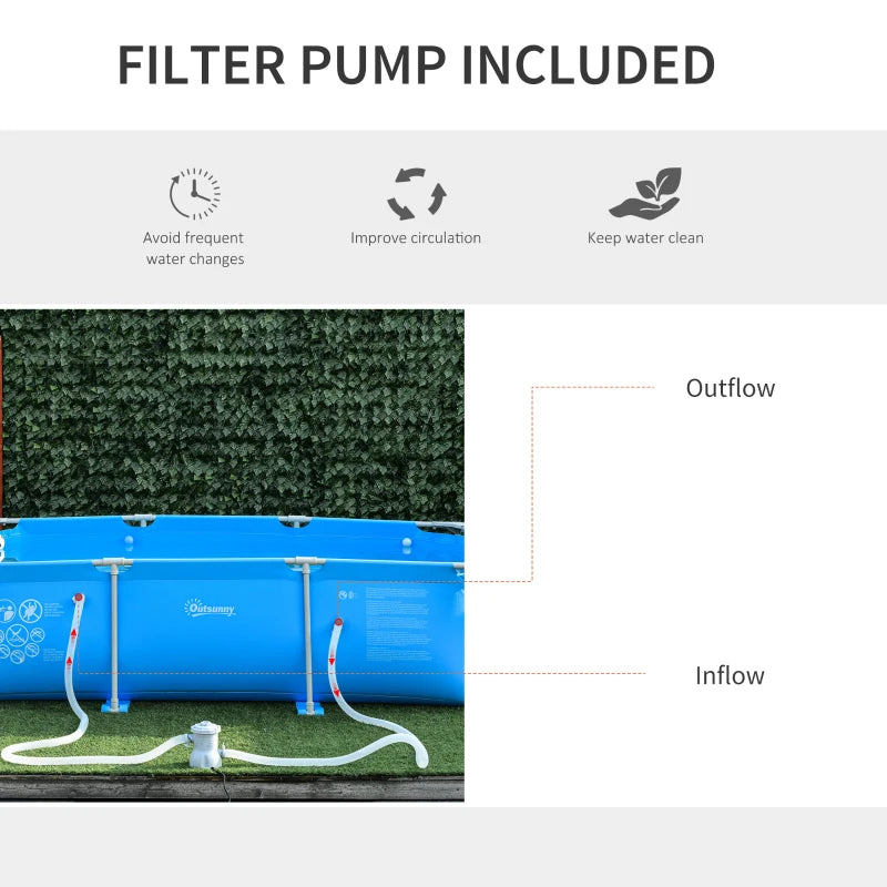 Outsunny Steel Frame Pool with Filter Pump