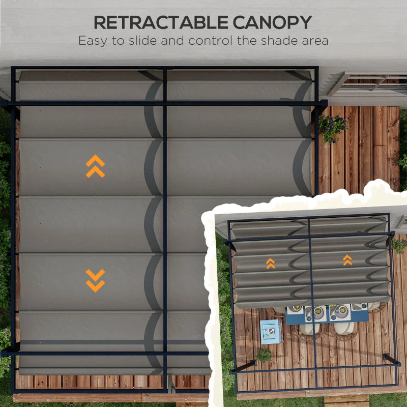 Outsunny 3x4m Retractable Pergola