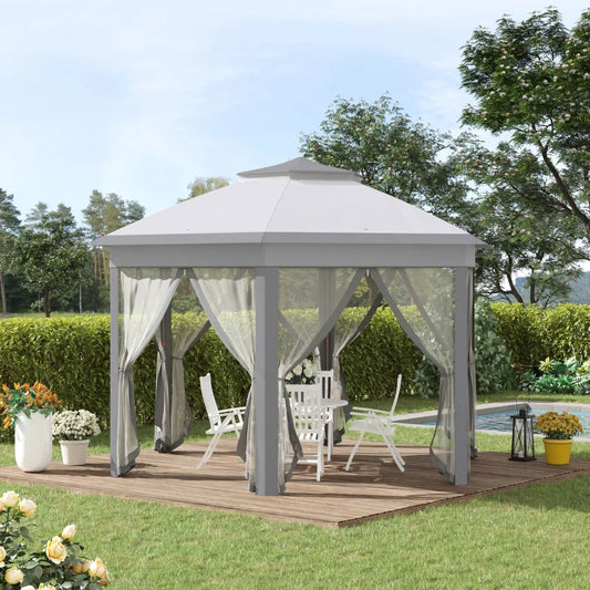 Outsunny 3 x 3m Pop Up Gazebo with Mosquito Netting