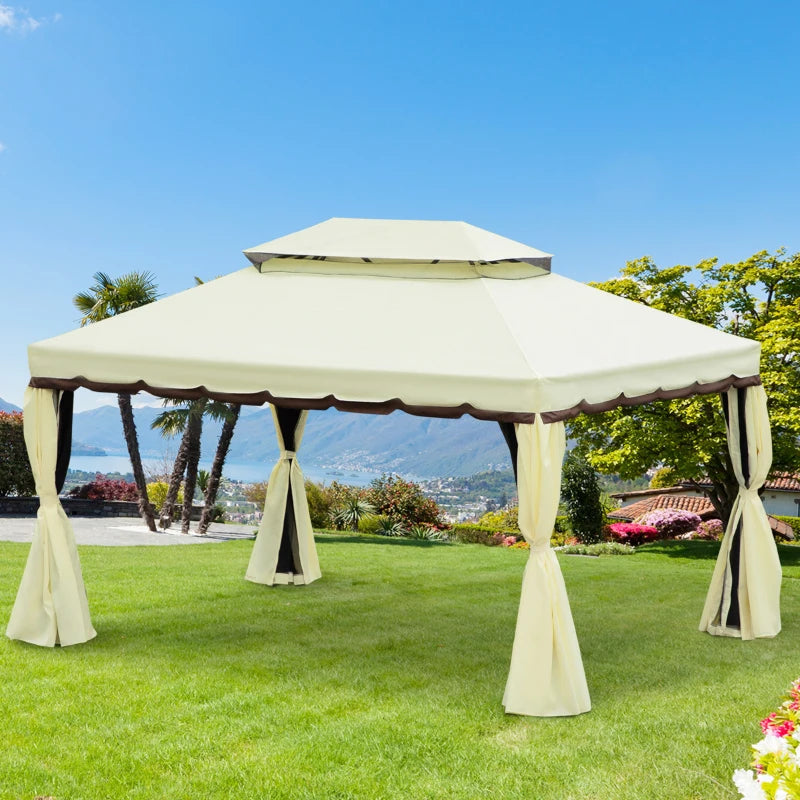 Outsunny 4 x 3 m Aluminum Garden Gazebo