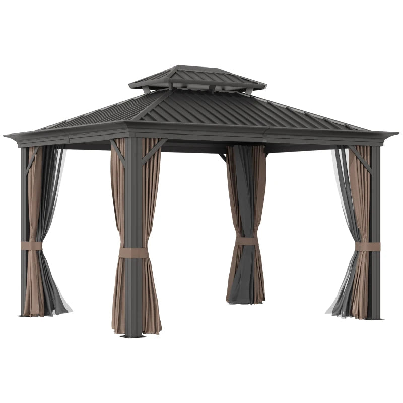 Outsunny Aluminium Hardtop Gazebo 3.65 x 3m