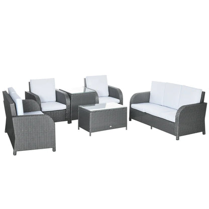 Outsunny 7 Seater Outdoor Rattan Garden Furniture Set