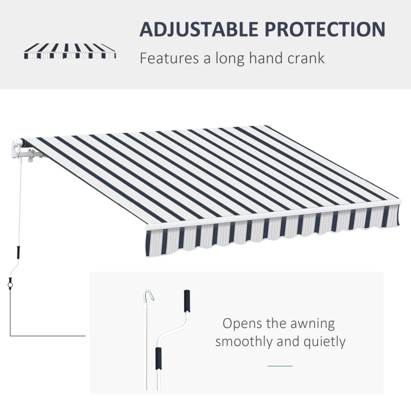 Outsunny Manual Retractable Awning 4x3m