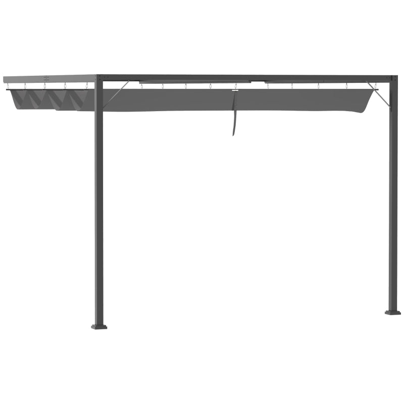 Outsunny 3 x 3(m) Outdoor Pergola Retractable Canopy Wall