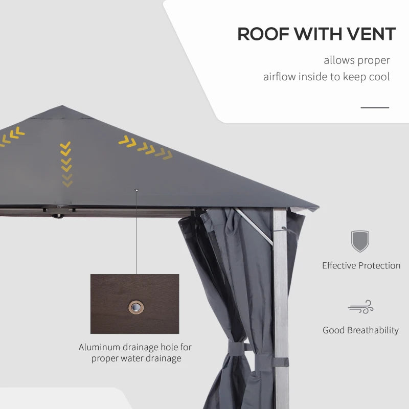 Outsunny 3(m) x 3(m) Garden Outdoor Soft Top Gazebo Steel Frame