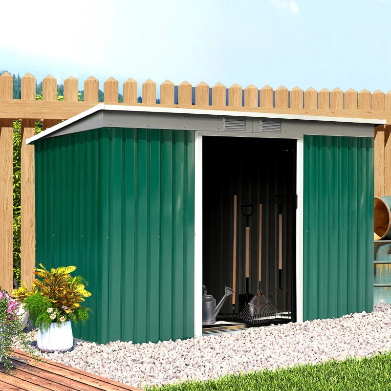 Outsunny 9ft x 4ft Metal Garden Shed