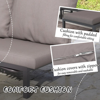 Outsunny Three-Piece Aluminium Lounger Set