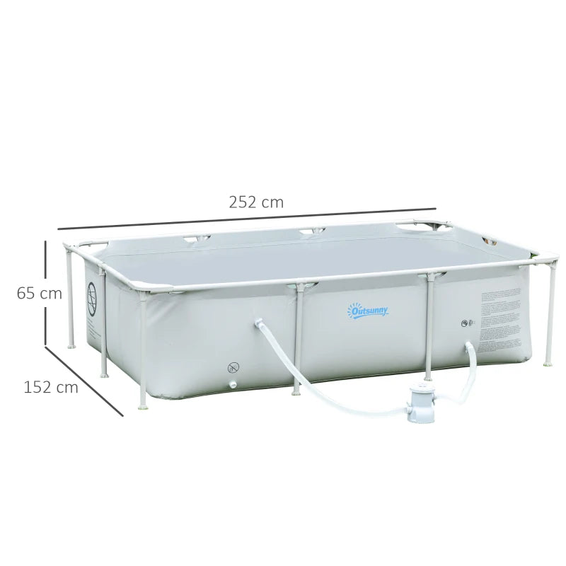 Outsunny Steel Frame Pool with Filter Pump, Filter Cartridge