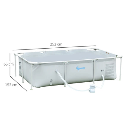 Outsunny Steel Frame Pool with Filter Pump, Filter Cartridge