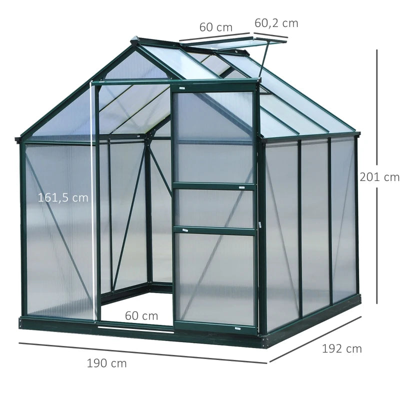 Outsunny 6 x 6ft Polycarbonate Greenhouse