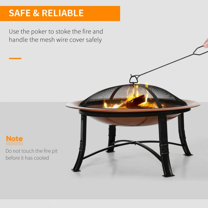 Outsunny 76cm Metal Large Firepit