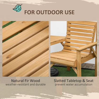 Outsunny Wooden Garden Love Seat