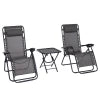 Outsunny 3pcs Folding Zero Gravity Chairs Sun Lounger