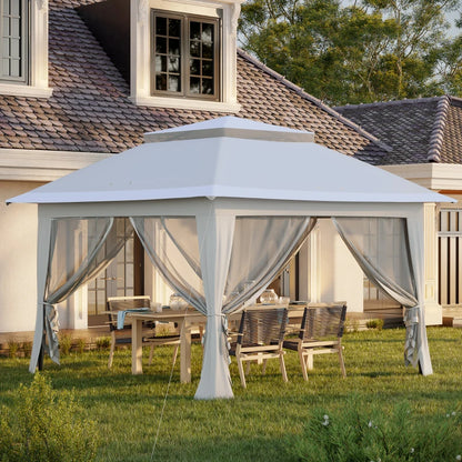 Outsunny 3.6 x 3.6 m Pop up Gazebo with Netting and Carry Bag