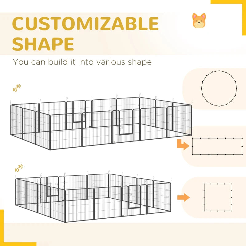 PawHut 16 Panels Heavy Duty Puppy Playpen