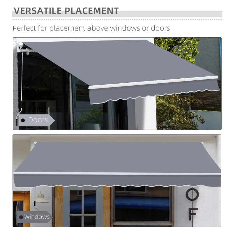 Outsunny Manual Retractable Awning 4m x 3m